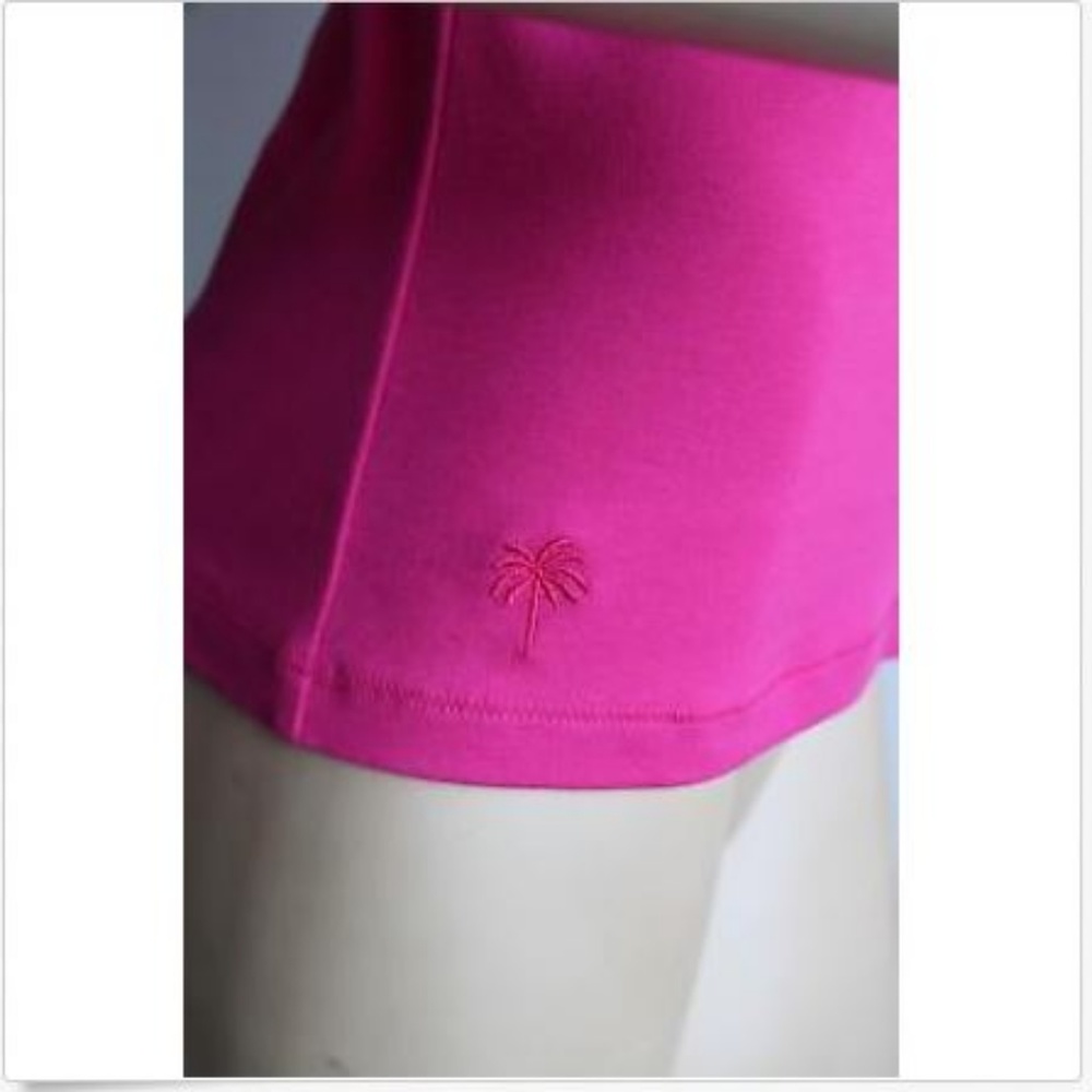 Lilly Pulitzer Pink V Neck Cotton Tee Shirt Top - Picture 4 of 4